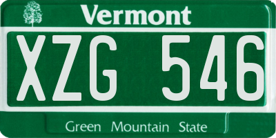 VT license plate XZG546