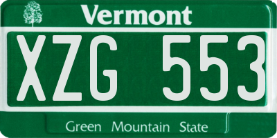 VT license plate XZG553