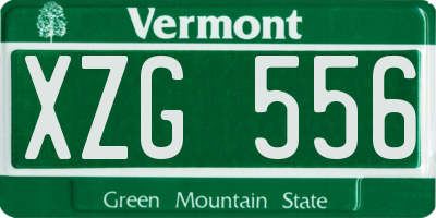 VT license plate XZG556