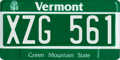 VT license plate XZG561
