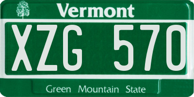 VT license plate XZG570