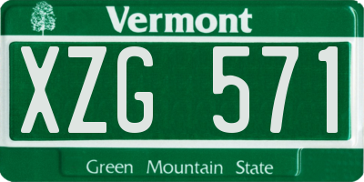 VT license plate XZG571