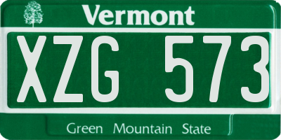 VT license plate XZG573