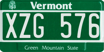 VT license plate XZG576