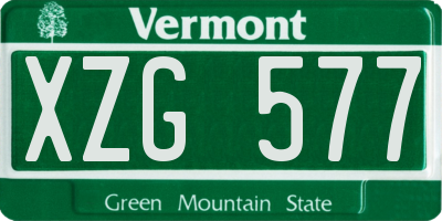 VT license plate XZG577