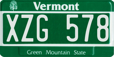 VT license plate XZG578