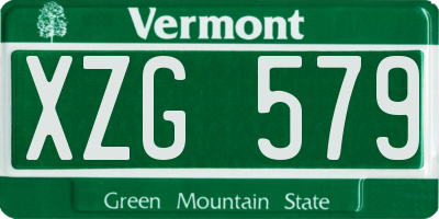 VT license plate XZG579