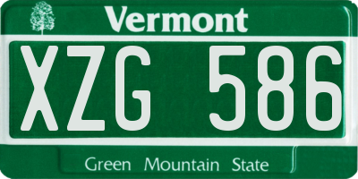 VT license plate XZG586
