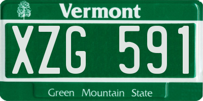 VT license plate XZG591