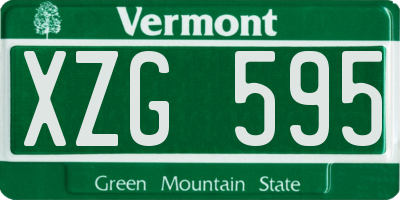 VT license plate XZG595