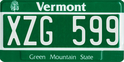VT license plate XZG599