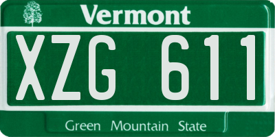 VT license plate XZG611