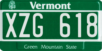 VT license plate XZG618