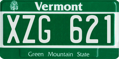 VT license plate XZG621