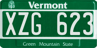 VT license plate XZG623