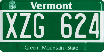 VT license plate XZG624