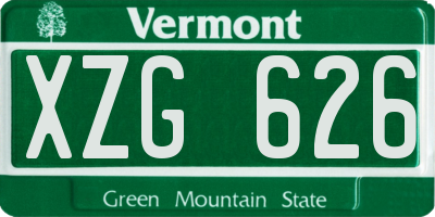 VT license plate XZG626