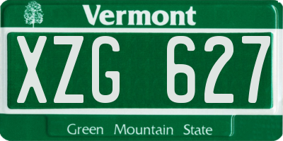 VT license plate XZG627