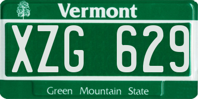 VT license plate XZG629