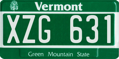 VT license plate XZG631