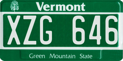 VT license plate XZG646