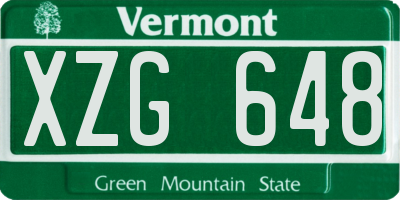 VT license plate XZG648