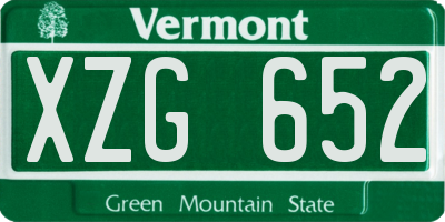VT license plate XZG652