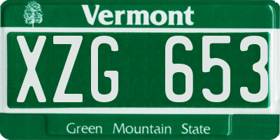 VT license plate XZG653