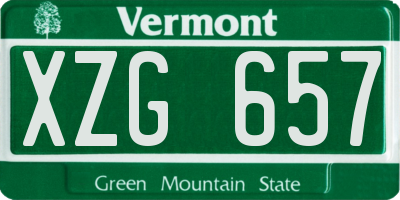VT license plate XZG657