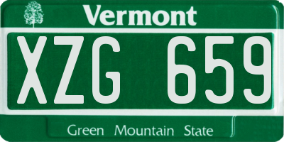 VT license plate XZG659
