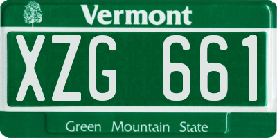 VT license plate XZG661
