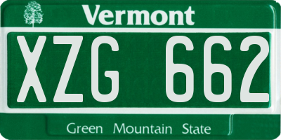 VT license plate XZG662