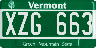 VT license plate XZG663