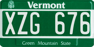 VT license plate XZG676