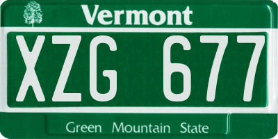 VT license plate XZG677