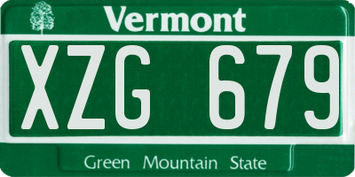 VT license plate XZG679