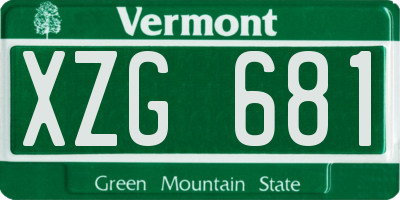 VT license plate XZG681