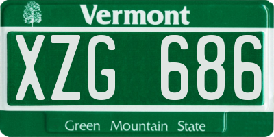 VT license plate XZG686