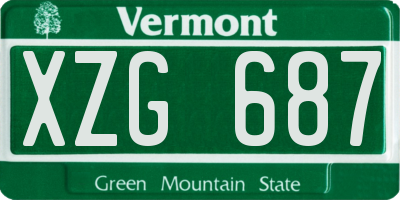 VT license plate XZG687