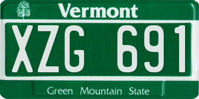 VT license plate XZG691