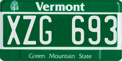 VT license plate XZG693