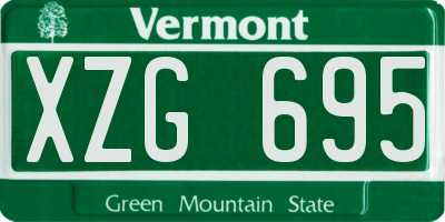 VT license plate XZG695