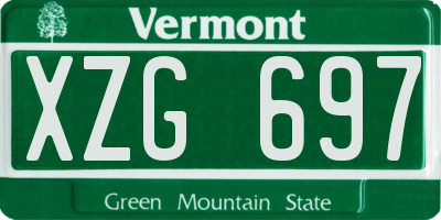 VT license plate XZG697