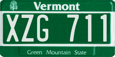 VT license plate XZG711