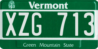 VT license plate XZG713