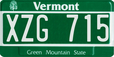 VT license plate XZG715