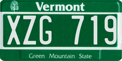 VT license plate XZG719