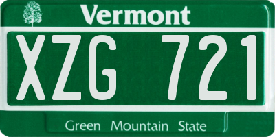 VT license plate XZG721