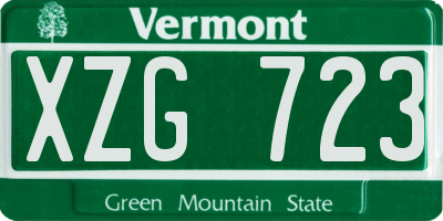 VT license plate XZG723