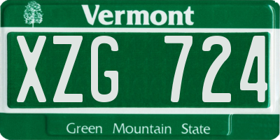 VT license plate XZG724